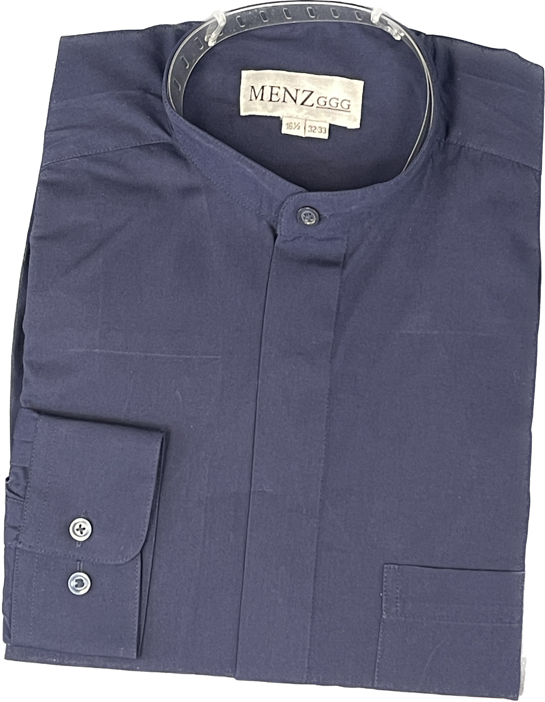 Non-Collar Convertible Shirt-Navy NCCS-Navy